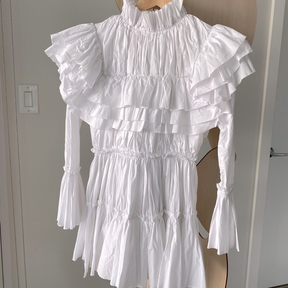 Khaite Paula pleated mini dress- size 4. Fits like a 0/2
